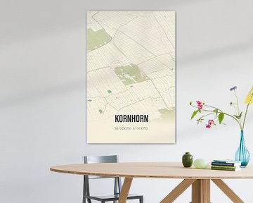Vintage landkaart van Kornhorn (Groningen) van MijnStadsPoster