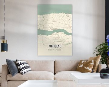 Vintage landkaart van Kortgene (Zeeland) van MijnStadsPoster