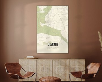 Carte vintage de Lieveren (Drenthe) sur Rezona