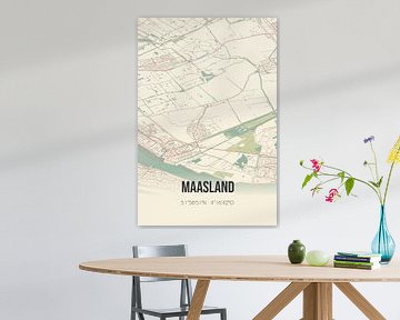 Vintage map of Maasland (South Holland) by Rezona