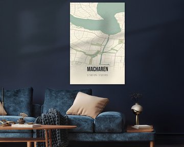 Vintage landkaart van Macharen (Noord-Brabant) van MijnStadsPoster