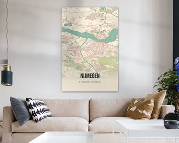 Vintage landkaart van Nijmegen (Gelderland) van Rezona