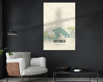 Vintage landkaart van Oostwold (Groningen) van MijnStadsPoster
