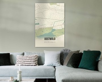 Vintage landkaart van Oostwold (Groningen) van Rezona