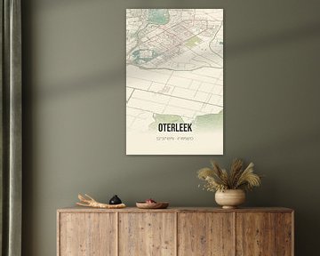 Vintage map of Oterleek (North Holland) by Rezona