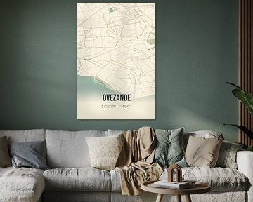 Vintage map of Ovezande (Zeeland) by Rezona