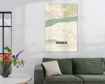 Vintage landkaart van Randwijk (Gelderland) van Rezona