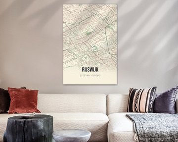 Vieille carte de Rijswijk (Hollande méridionale) sur Rezona