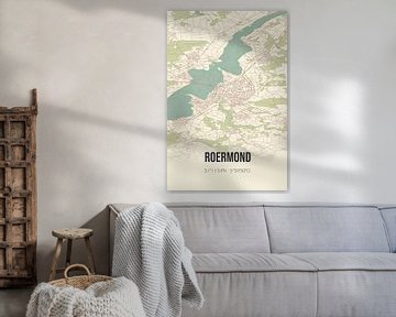 Vintage landkaart van Roermond (Limburg) van MijnStadsPoster