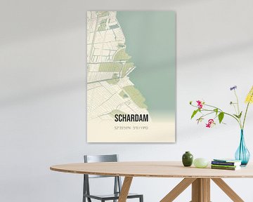 Vintage map of Schardam (North Holland) by Rezona