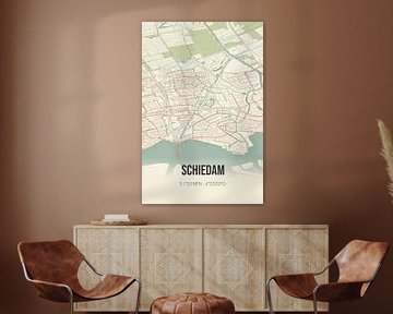 Vintage landkaart van Schiedam (Zuid-Holland) van Rezona