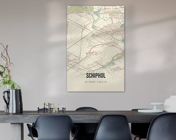 Vintage landkaart van Schiphol (Noord-Holland) van Rezona