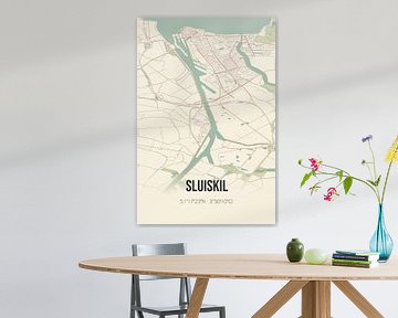 Vintage landkaart van Sluiskil (Zeeland) van Rezona
