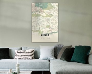 Vintage map of Stolwijk (South Holland) by Rezona