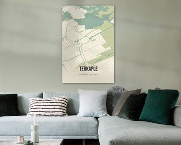 Vintage landkaart van Terkaple (Fryslan) van Rezona