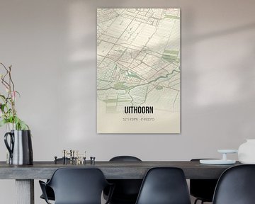 Vintage landkaart van Uithoorn (Noord-Holland) van Rezona