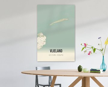 Vintage landkaart van Vlieland (Fryslan) van Rezona