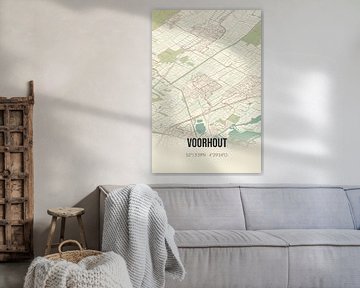 Vintage landkaart van Voorhout (Zuid-Holland) van Rezona