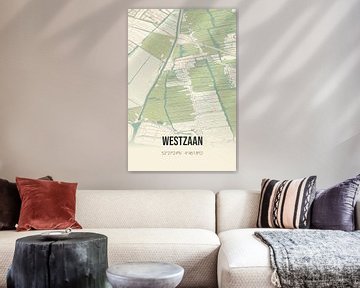 Vintage landkaart van Westzaan (Noord-Holland) van Rezona