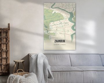 Vieille carte de Zaandijk (Hollande du Nord) sur Rezona