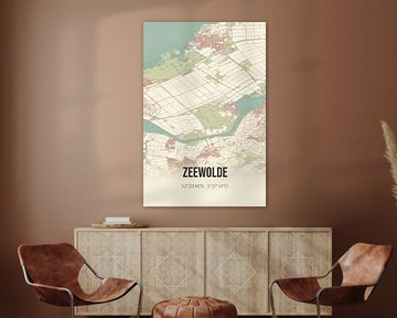 Vintage landkaart van Zeewolde (Flevoland) van MijnStadsPoster