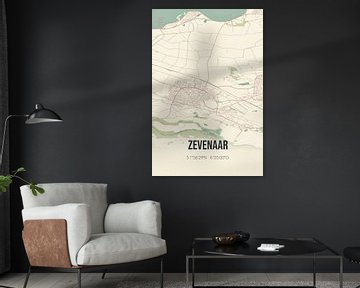 Vintage landkaart van Zevenaar (Gelderland) van Rezona