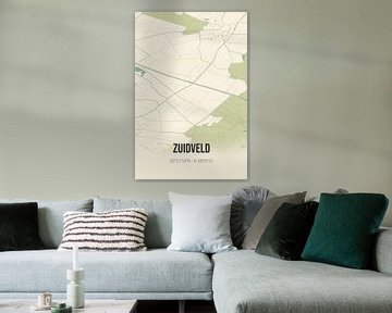Vintage landkaart van Zuidveld (Drenthe) van Rezona