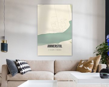 Vintage map of Ammerstol (South Holland) by Rezona