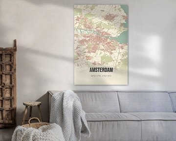 Alte Karte von Amsterdam (Nordholland) von MeinStadtPoster