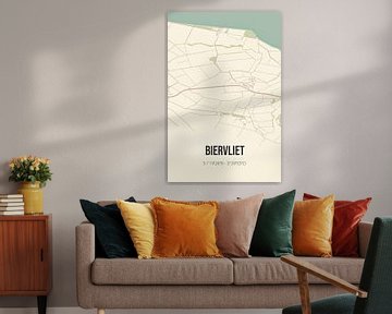 Vintage landkaart van Biervliet (Zeeland) van MijnStadsPoster