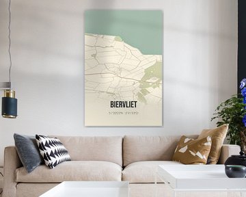 Vintage landkaart van Biervliet (Zeeland) van Rezona