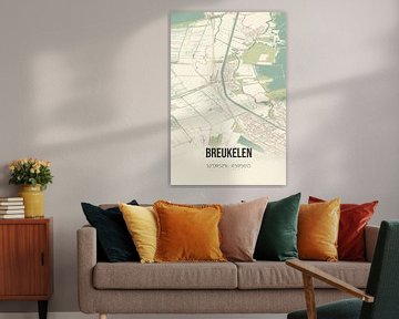 Vintage landkaart van Breukelen (Utrecht) van MijnStadsPoster