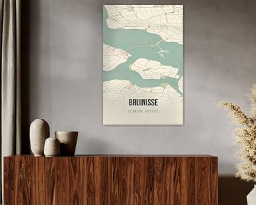 Vintage landkaart van Bruinisse (Zeeland) van Rezona