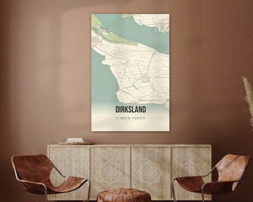 Vintage landkaart van Dirksland (Zuid-Holland) van Rezona
