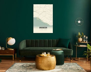 Vintage landkaart van Driewegen (Zeeland) van Rezona