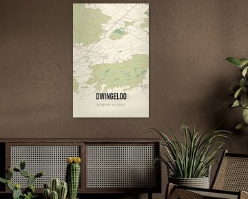 Vintage landkaart van Dwingeloo (Drenthe) van MijnStadsPoster