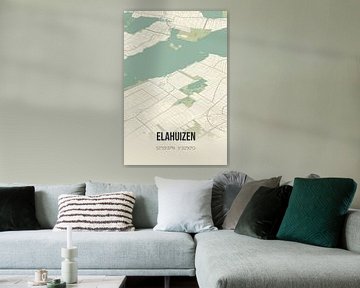 Vintage landkaart van Elahuizen (Fryslan) van MijnStadsPoster