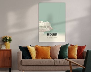 Vieille carte d'Enkhuizen (Hollande du Nord) sur Rezona