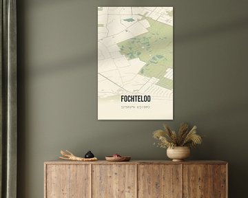 Vintage landkaart van Fochteloo (Fryslan) van MijnStadsPoster