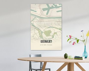 Vintage landkaart van Geervliet (Zuid-Holland) van Rezona