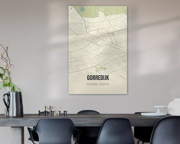 Vintage landkaart van Gorredijk (Fryslan) van Rezona