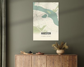 Vintage map of Hagestein (Utrecht) by Rezona