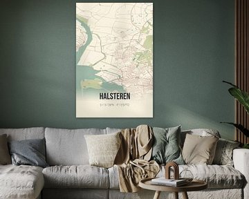 Alte Landkarte von Halsteren (Nordbrabant) von Rezona
