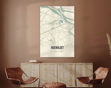 Vintage landkaart van Heenvliet (Zuid-Holland) van Rezona