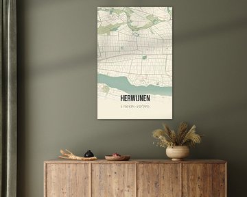 Alte Landkarte von Herwijnen (Gelderland) von Rezona