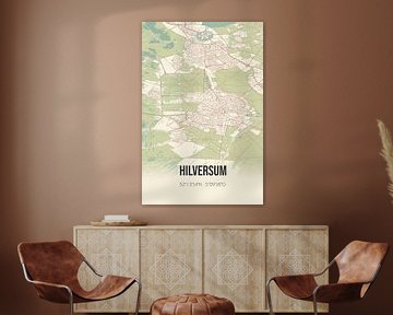 Vintage landkaart van Hilversum (Noord-Holland) van MijnStadsPoster