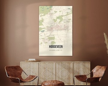 Vintage landkaart van Hoogeveen (Drenthe) van Rezona