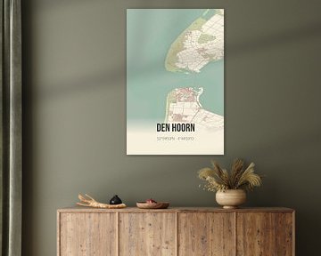 Vintage map of Den Hoorn (North Holland) by Rezona