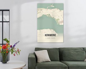 Vieille carte de Kerkwerve (Zélande) sur Rezona