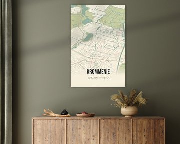 Vintage landkaart van Krommenie (Noord-Holland) van MijnStadsPoster
